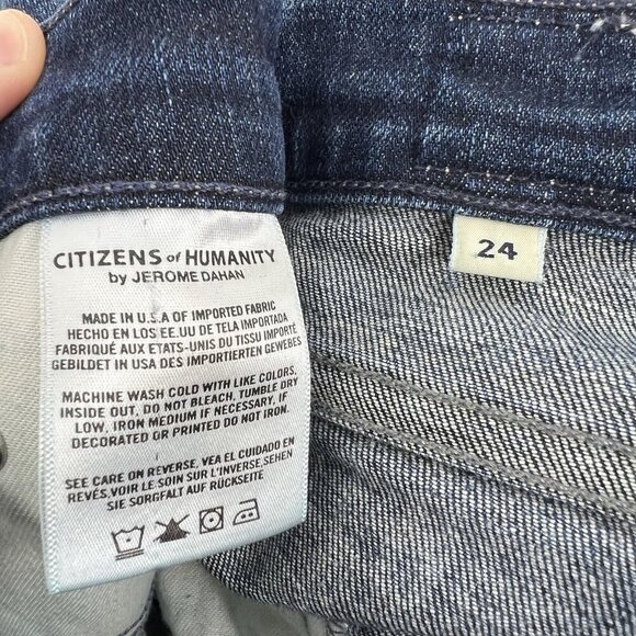 COH Citizens of Humanity Mid Rise Distressed Stretch Skinny Jeans Size 24 - Picture 7 of 8